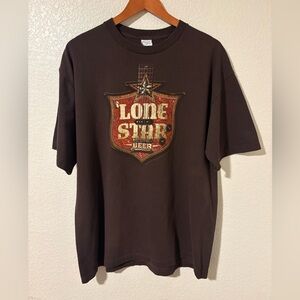 Vintage Lone Star Beer Guitar Logo Tee